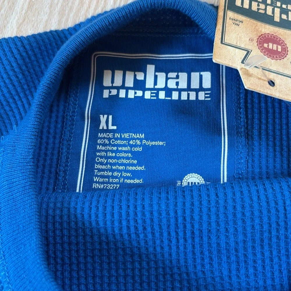 Urban Pipeline thermal ribbed shirt blue